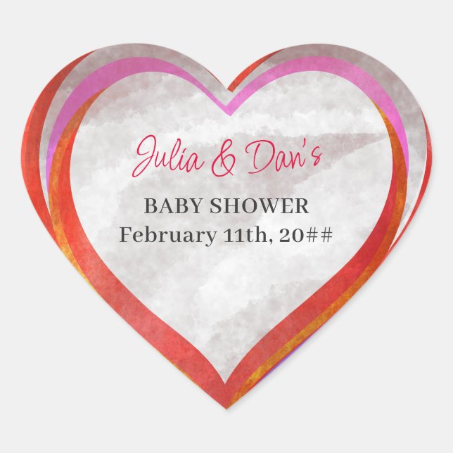 Adesivo Coração Pequeno Namorados Swetheart Chá de fraldas Waterco (Frente)