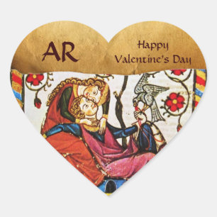 ADESIVO CORAÇÃO PERGAMINHO ETERNO DO MONOGRAMA DO CORAÇÃO DOS