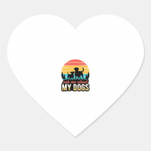 Adesivo Coração Pergunte-me sobre meu design de amante de cães vin