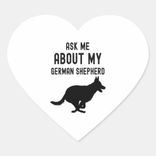 Adesivo Coração Pergunte-me sobre meu German shepherd