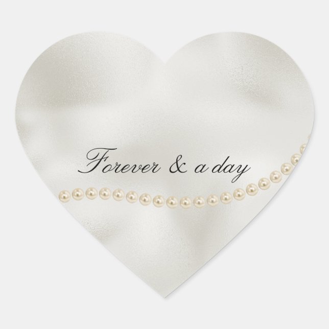 Adesivo Coração Pérolas Branco Luxo (Frente)