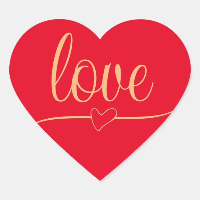 Adesivo Coração Personalidade surpreendente de coração vermelho (Frente)