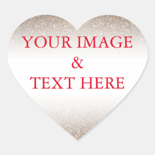 Adesivo Coração Personalizado com Sua Própria Foto & Texto