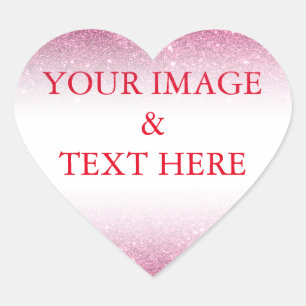 Adesivo Coração Personalizado com Sua Própria Foto & Texto