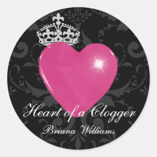 Adesivo Coração personalizado de um Clogger Purple Heart