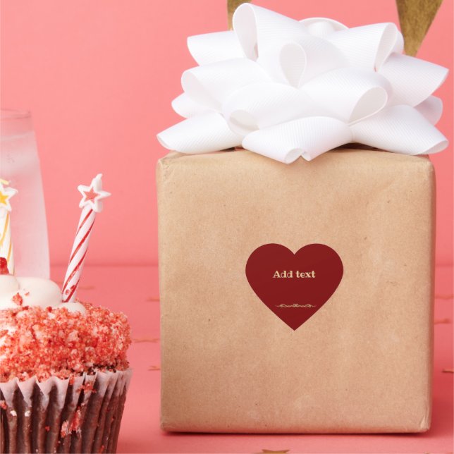 Adesivo Coração Personalizar Impressão Dourado Negrito (Festa)