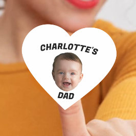 Adesivo Coração Personalizar o rosto do bebê, Novo papai personali