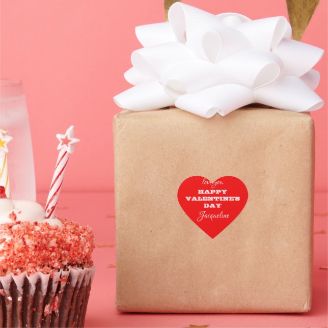 Adesivo Coração Personalize os Dias de os namorados vermelhos bran (Festa)