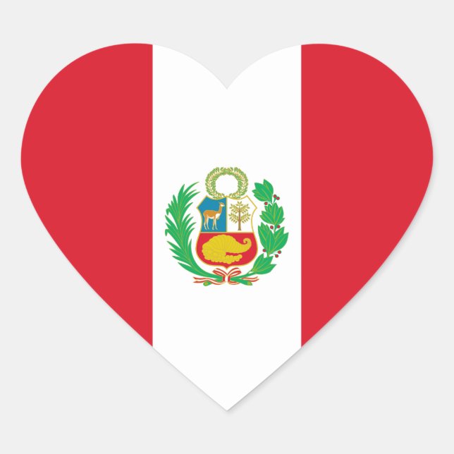 Adesivo Coração Peru Flag Heart Sticker (Frente)
