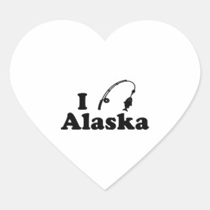 Adesivo Coração pesca com alaska