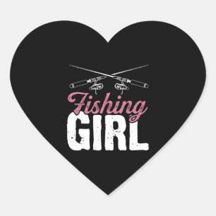 Adesivo Coração pescadora mulher pescadora pescadora