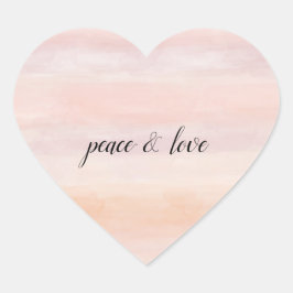 Adesivo Coração Pêssego do Sol Pincel Cor-de-rosa Pintado Coloraçã