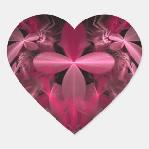 Adesivo Coração Pétalas cor-de-rosa brilhantes