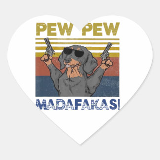 Adesivo Coração Pew Pew Madafakas Dachshund