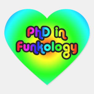 Adesivo Coração PhD no arco-íris do funk da piada do divertimento
