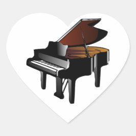 Adesivo Coração Piano de cauda
