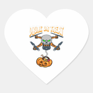 Adesivo Coração Piloto Drone Halloween Traje Ou Treine Gift