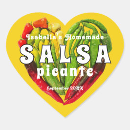 Adesivo Coração Pimenta chili Salsa apimentada coração mostarda co