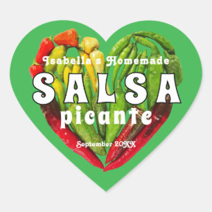Adesivo Coração Pimentas malaguetas quentes coração Salsa picante