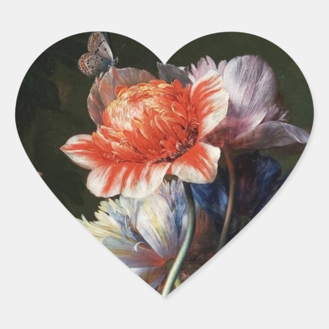 ADESIVO CORAÇÃO PINK VERMELHOS ANEMONÁRIOS BRANCOS FLORES, MONOGRA (Frente)