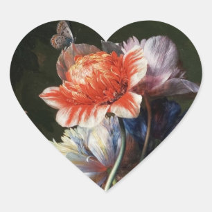 ADESIVO CORAÇÃO PINK VERMELHOS ANEMONÁRIOS BRANCOS FLORES, MONOGRA