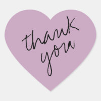 Pinkish Lilac Heart Obrigado Sticker
