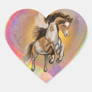 Adesivo Coração Pinte o amor do cavalo