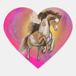 Adesivo Coração Pinte o amor do cavalo