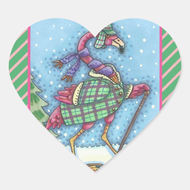 ADESIVO CORAÇÃO PINTEIRAS DE NEVES DE INVERNO PINK FLAMINGO ESTICK (Frente)