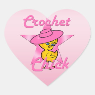 Adesivo Coração Pintinho Crochet nº 8