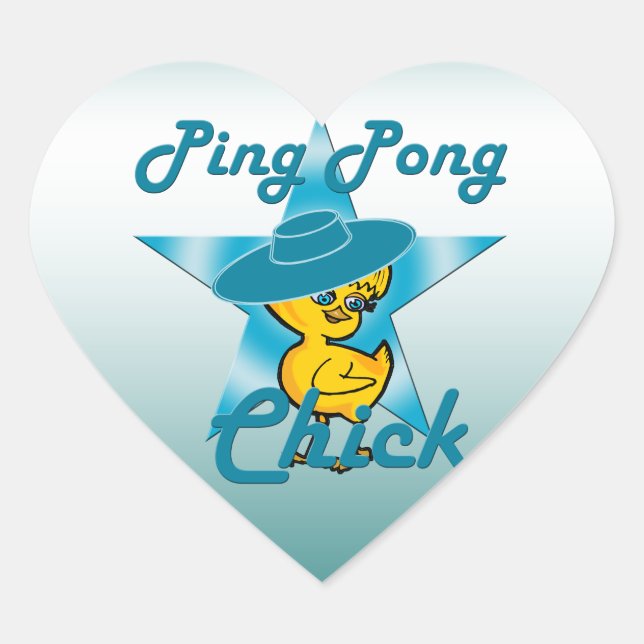 Adesivo Coração Pintinho Ping Pong Nº 7 (Frente)