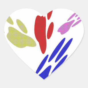 Adesivo Coração Pintura De Pata De Cachorro Com Bolinhas