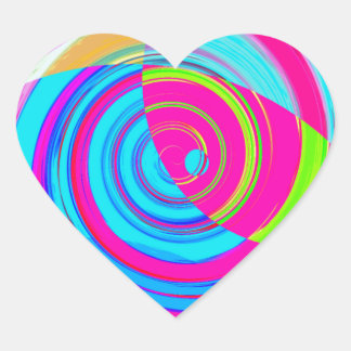 Adesivo Coração Pintura Espiral Criada