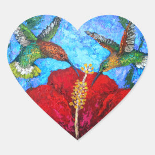 Adesivo Coração Pintura Floral de Bovinos Verdes