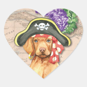 Adesivo Coração Pirata de Vizsla