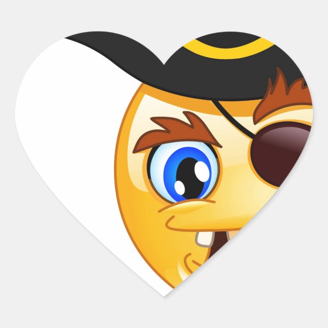 Adesivo Coração pirata emoji (Frente)