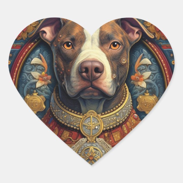 Adesivo Coração Pitbull " Pittie " Sticker (Frente)