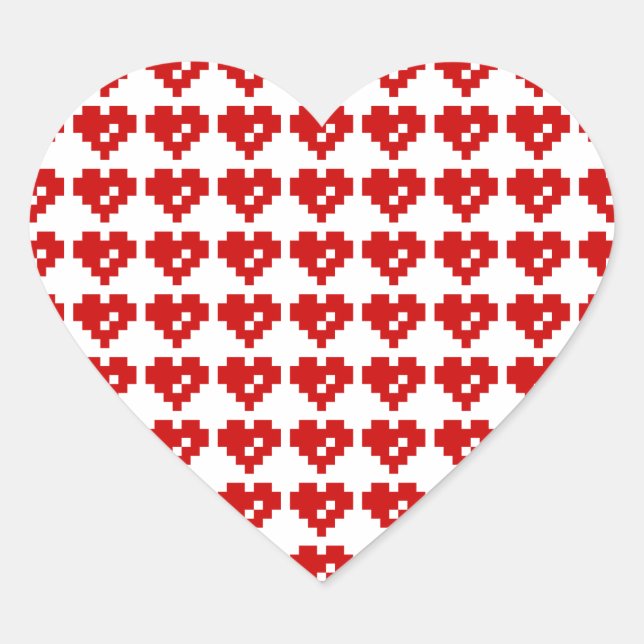 Adesivo Coração Pixel Heart 8 Bit Love (Frente)