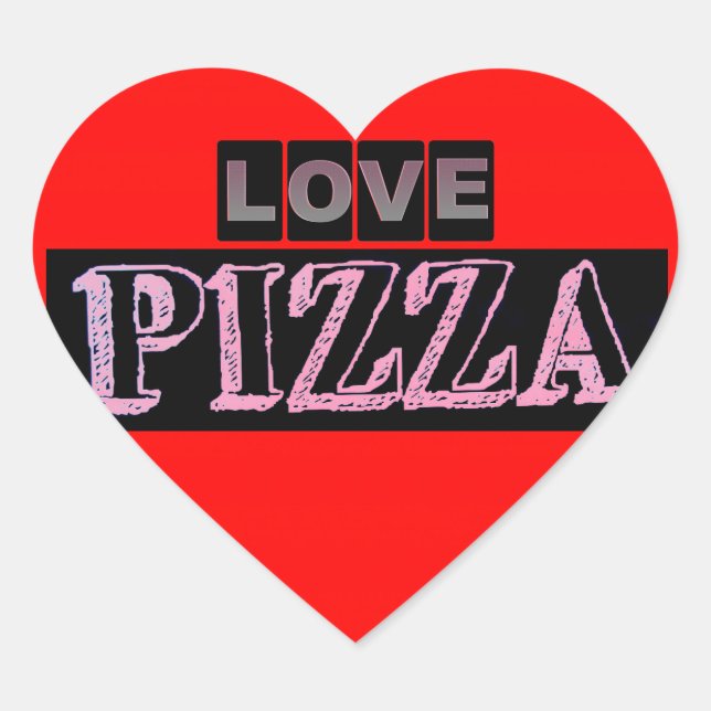 Adesivo Coração Pizza Heart Sticker (Frente)