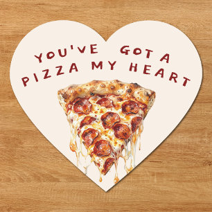 Adesivo Coração Pizza Meu Coração Dia dos Namorados Engraçado