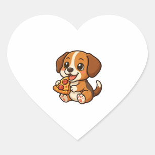 Adesivo Coração Pizzaria de beagle doce piza piza amante cartoons