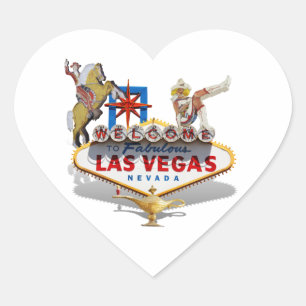 Adesivo Coração Placa de Boas-Vindas de Las Vegas