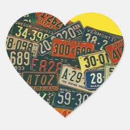 Adesivo Coração Placa de Viagem de Licença para Viagens do Sticker