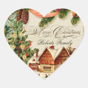 Adesivo Coração Placa personalizada de patinação de neve natais vi