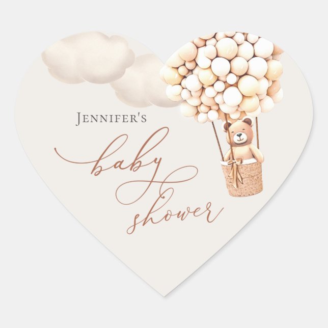 Adesivo Coração Podemos Esperar! Chá de Bebê (Frente)