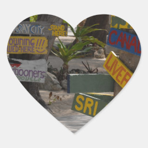 Adesivo Coração Ponto Grande Caimão do rum do cargo de sinal