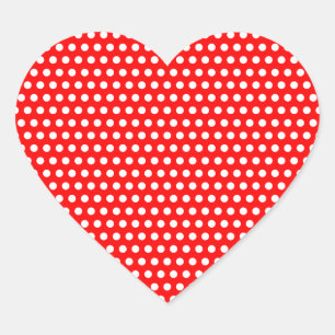Adesivo Coração Pontos Polka Brancos