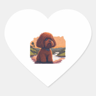 Adesivo Coração Poodle de Brinquedo