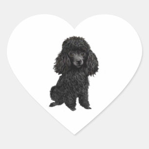 Adesivo Coração Poodle Preto ( nº 3)