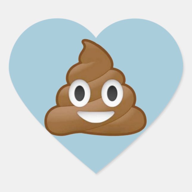 Adesivo Coração Poop emoji (Frente)